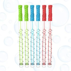 TooglBox Big Bubble Wand Kit 6-Piece Set Incl. 6 Plastic Wands, 12