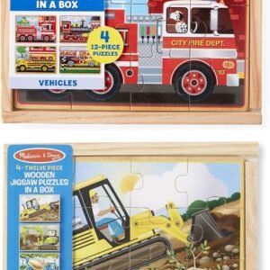 Melissa & Doug Vehicle and Construction Puzzles in a Box Bundle