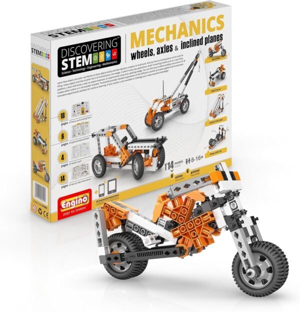 Engino Discovering STEM Mechanics Wheels, Axles and Inclined Planes 14 Working Models
