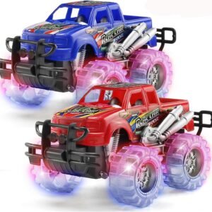 2 Pack Light Up Monster Truck Car Toy with Beautiful Flashing LED