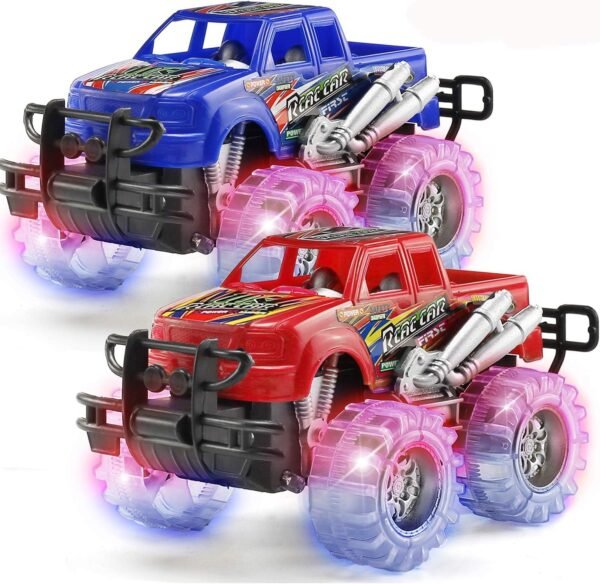 2 Pack Light Up Monster Truck Car Toy with Beautiful Flashing LED