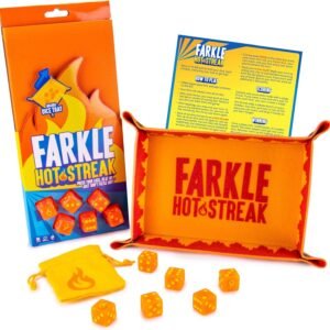 Farkle Hot Streak Fast, Frenetic Family Dice Game Set Includes 6 Dice,