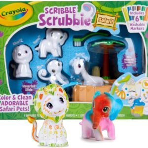 Crayola Scribble Scrubbie Safari Animals Tub Set, Color & Wash Creative Toy,