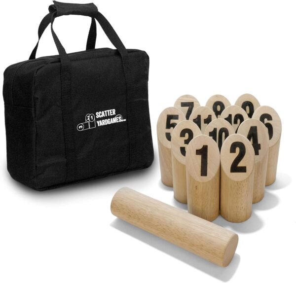 Yard Games Scatter Number Block Tossing Game with Durable Carrying Case and