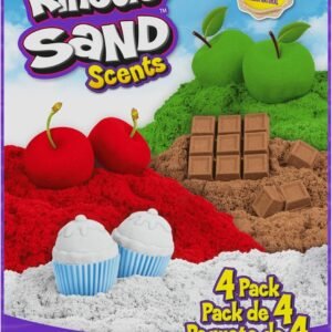 Kinetic Sand Scents, 32oz 4-Pack of Cherry, Apple, Chocolate and Vanilla Scented