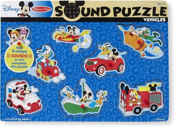 Mickey Mouse & Friends Vehicles Wooden Sound Puzzle Kit Toy