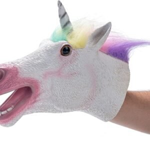 Yolococa Hand Puppet Toys,Soft Rubber Realistic Unicorn HeadBirthday Gifts for Kids, Animal