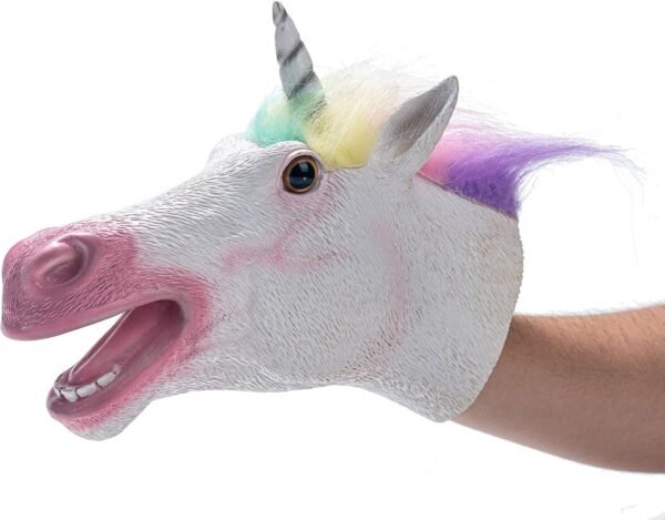 Yolococa Hand Puppet Toys,Soft Rubber Realistic Unicorn HeadBirthday Gifts for Kids, Animal