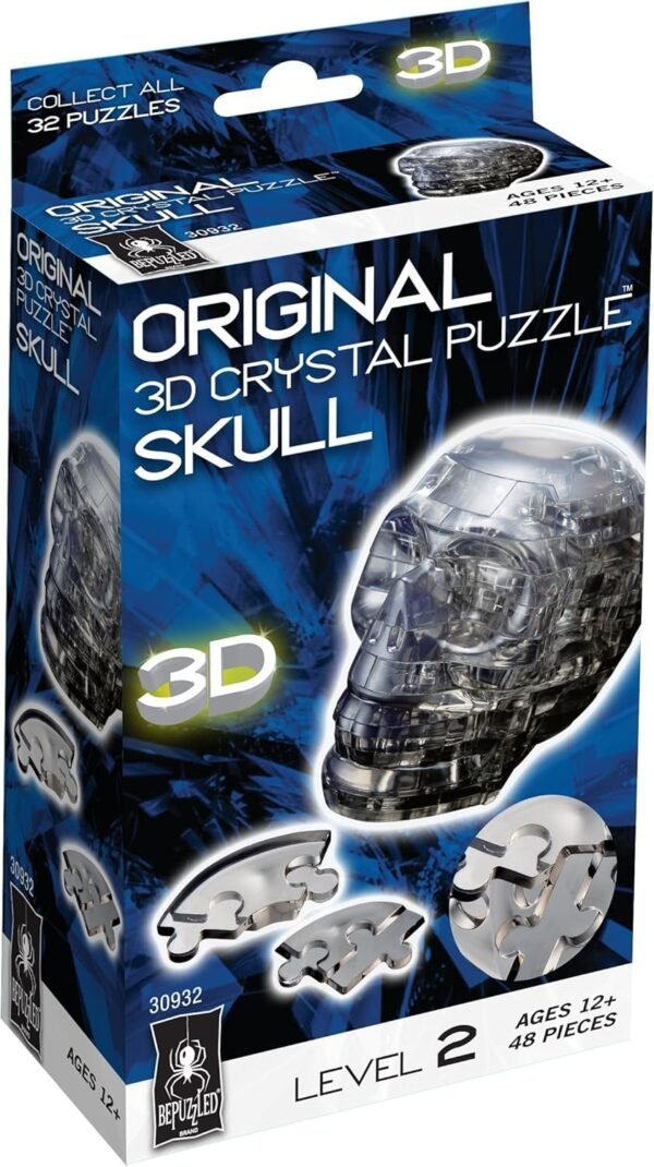 Original 3D Crystal Puzzle - Skull Black Kit Toy Fun