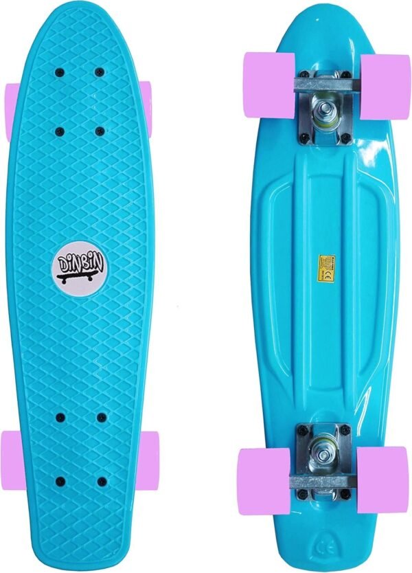 DINBIN Complete Highly Flexible Plastic Cruiser Board Mini 22 Inch Skateboards for