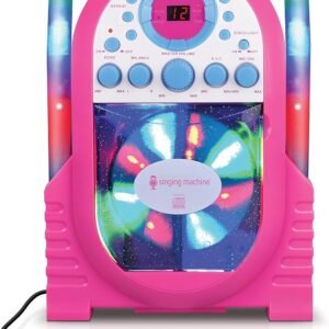 Singing Machine Portable Vertical Load CDG Player with Disco Effect, Pink