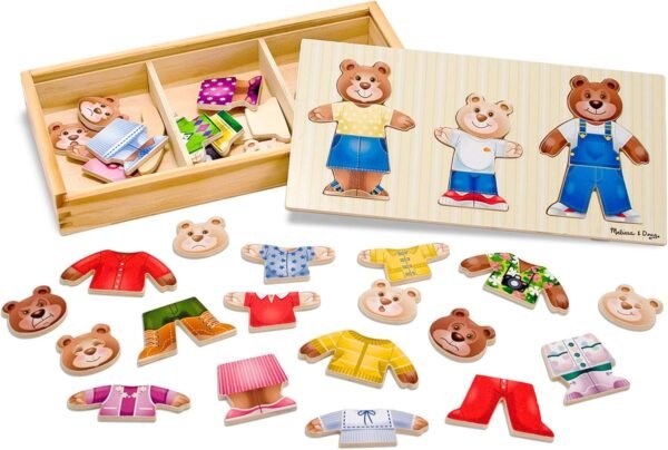 Melissa & Doug Bear Family Dress-Up Puzzle Kit Toy Fun