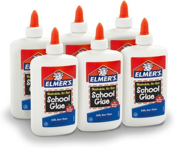 Elmers Liquid School Glue, Washable, 7.625 Ounces, 6 Count - Great for