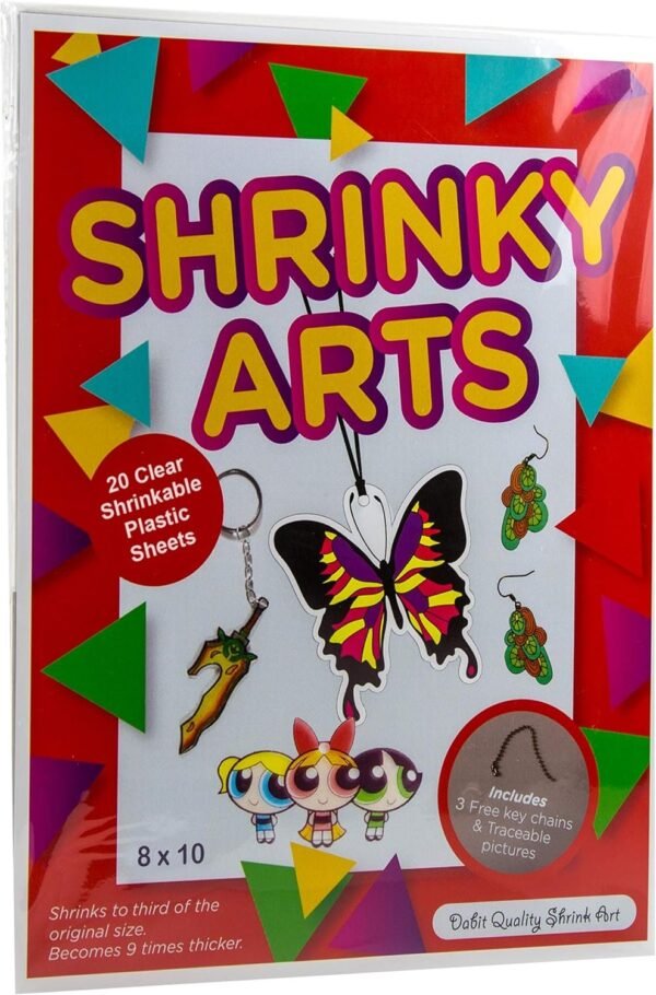 Dabit Shrinky Art Paper 20-Pack, Shrinky A Dinks Sheets For Boys And