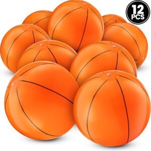 Bedwina Inflatable Basketballs Pack of 12 16 inch, Beach Balls for Sports