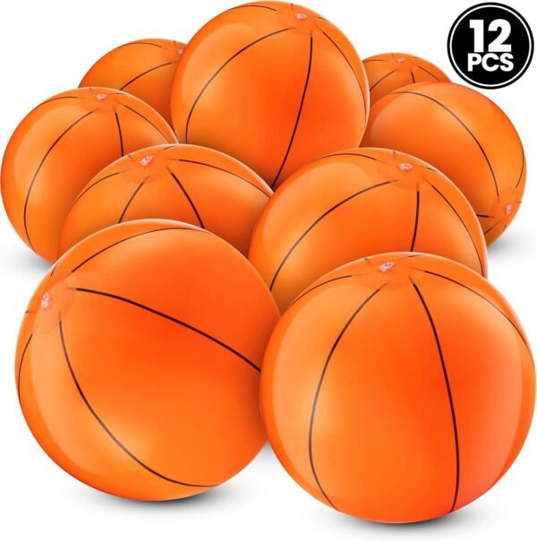 Bedwina Inflatable Basketballs Pack of 12 16 inch, Beach Balls for Sports