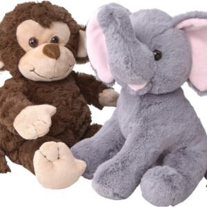 Dragon Drew Elephant and Monkey Stuffed Animals - 2 Soft Plush Animal