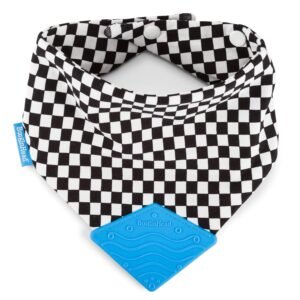 BooginHead Baby Newborn Cotton Bandana Teether Bib, Black/Blue Kit Toy