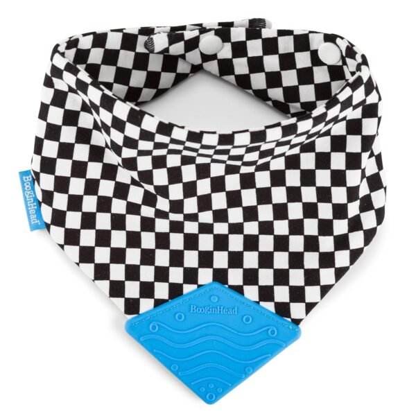 BooginHead Baby Newborn Cotton Bandana Teether Bib, Black/Blue Kit Toy