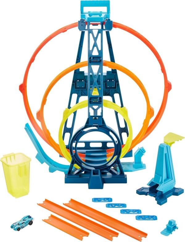 Hot Wheels Track Builder Unlimited Triple Loop Kit, Multi Color, ModelGLC96