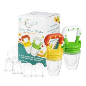 Baby Fruit Feeder Pacifier 2 Pack, Fresh Food Feeding Teether for Toddler,