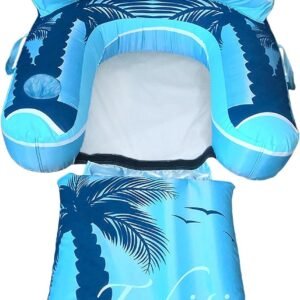 Blue Wave Drift + Escape Inflatable Pool Lounger, Blue Kit