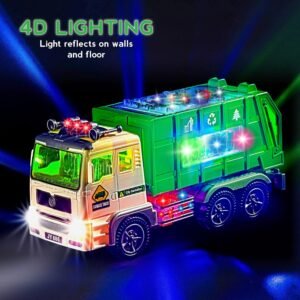 Zetz Brands Toy Garbage Truck for Kids with 4D Lights and Sounds