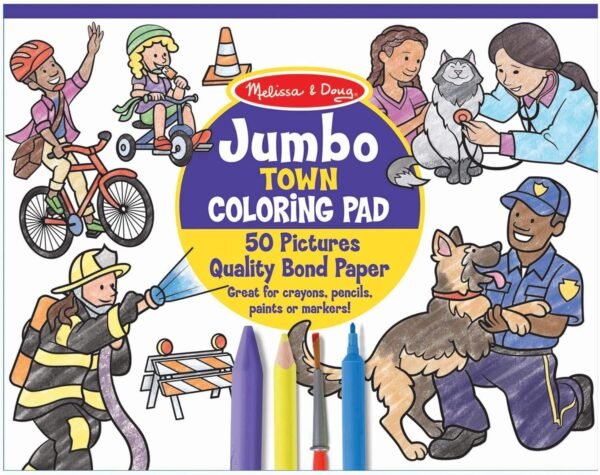 Melissa & Doug Jumbo Coloring Pad 11 X 14 - Town, 50