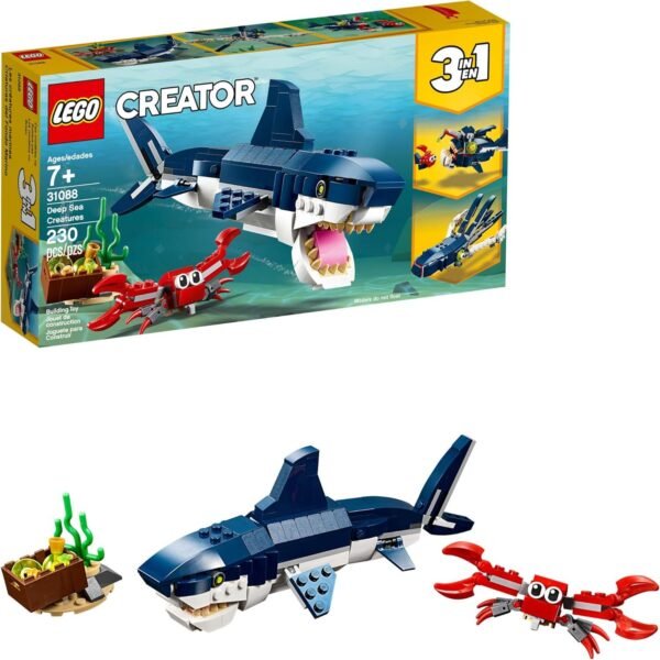 LEGO Creator 3in1 Deep Sea Creatures 31088 Make a Shark, Squid, Angler