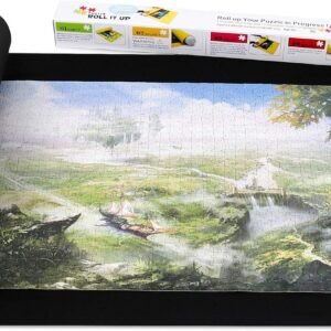 Sinoguo Black Felt Mat for Puzzle Storage, Puzzles Saver, No Folded Creases,