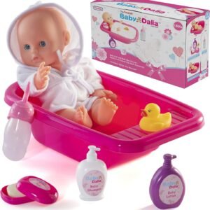 Prextex 8 Piece Doll Bath Set with Doll, Bathtub, Robe and Bath