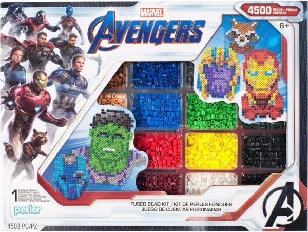 Perler PER8054346 Marvel Avengers Fuse Bead Kit, 4503pc, 10 Patterns, Multicolor