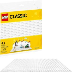 LEGO Classic White Baseplate 11010 Creative Toy for Kids, Great Open-Ended Imaginative