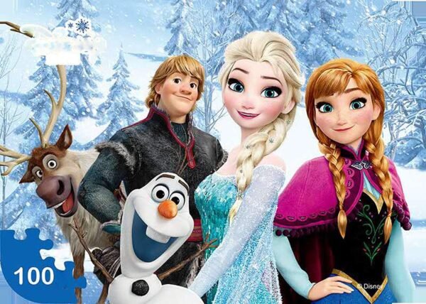 100 Pieces Frozen Cartoon Princess Puzzles Toys for Kids Ages 4-8 Jigsaw