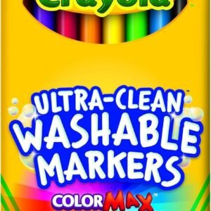 Crayola 8 Pack Ultra-Clean Fine Line Washable Markers, Classic Colors