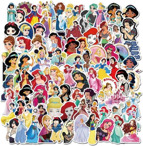 Various Sweet Princess Sticker 100 PCS PVC Waterproof Stickers for Laptop, Notebooks,