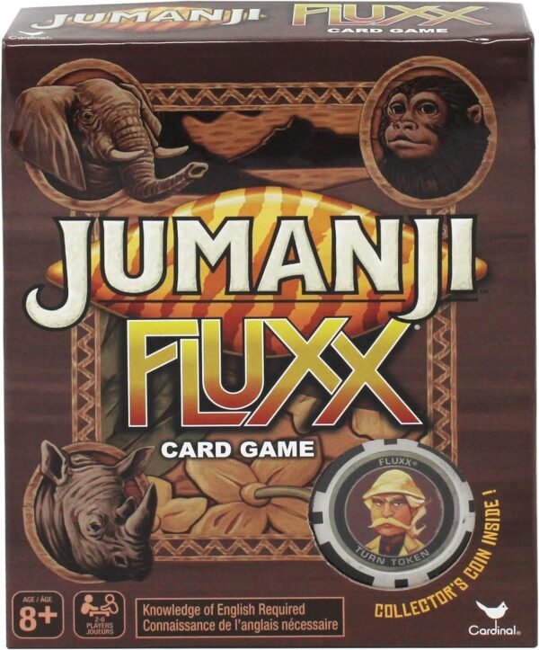 Jumanji Fluxx Card Game with Collectors Coin Kit Toy Fun
