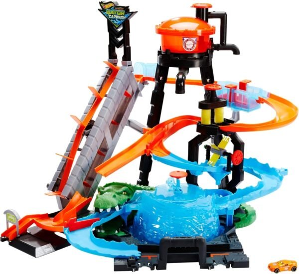 Hot Wheels Ultimate Gator Car Wash Playset Kit Toy Fun