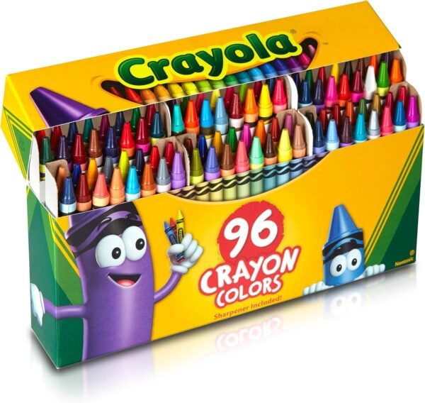 Crayola Classic Color Crayons in Flip-Top Pack with Sharpener, 96 Colors, Gift
