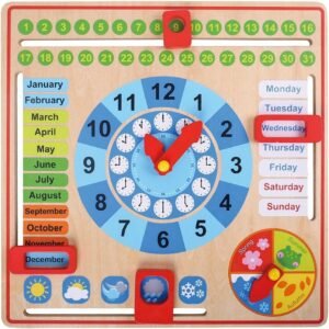 Pidoko Kids All About Today Calendar Board - My First Clock -