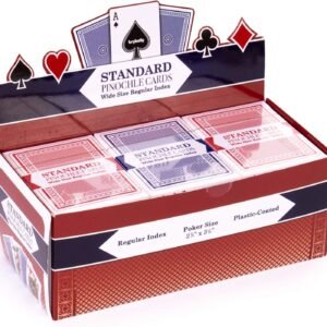 Brybelly Pinochle Playing Cards Pack of 12, Red/Blue Kit Toy