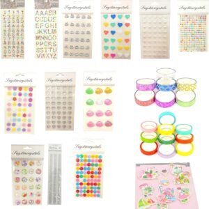 Pickme Stickers and Tapes Set for DIY Paper Crafts -13 Assorted Pages