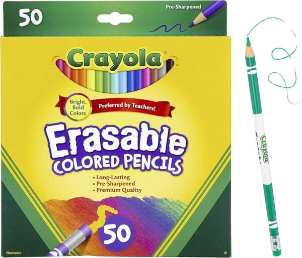 Crayola Erasable Colored Pencils, Back to School Supplies, 50 Count