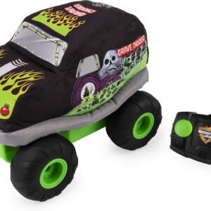 Monster Jam, Official Grave Digger Plush Remote Control Monster Truck with Soft