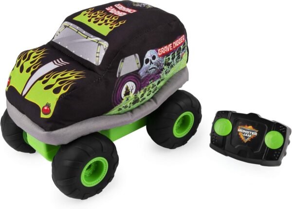 Monster Jam, Official Grave Digger Plush Remote Control Monster Truck with Soft