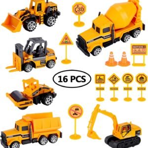 Gejoy Construction Vehicle Cake Decoration Set Includes 6 Pieces Mini Construction Vehicles