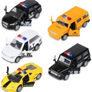 KIDAMI Die Cast Metal Little Toy Cars Set of 5, Openable Doors