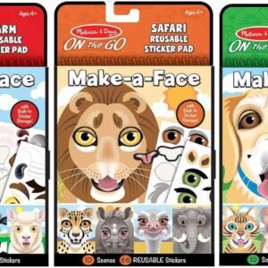 Melissa & Doug Make-A-Face Reusable Sticker Pad Bundle Safari, Farm and Pets