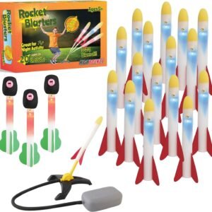 High Bounce 20 Light-Up Launcher Rocket Blaster Set- Foam Rockets Shoot up