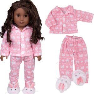 Dress Along Dolly Easter Bunny Pajamas Doll Outfit for American Girl &